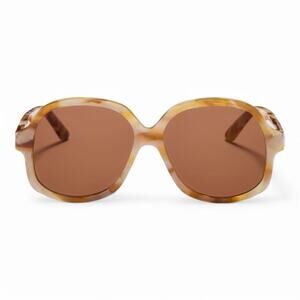 New! Valentino VLS 177B Light Havana Sunglasses with Brown Lenses, Authentic